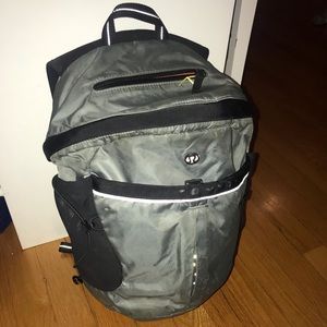 Lululemon Backpack (dark gray/neon coral)